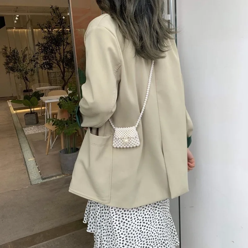 Kawaii Mini Bags for Women Elegant Pearl Cute Shoulder Crossbody Bag Versatile Sweet Girls Princess Handbags