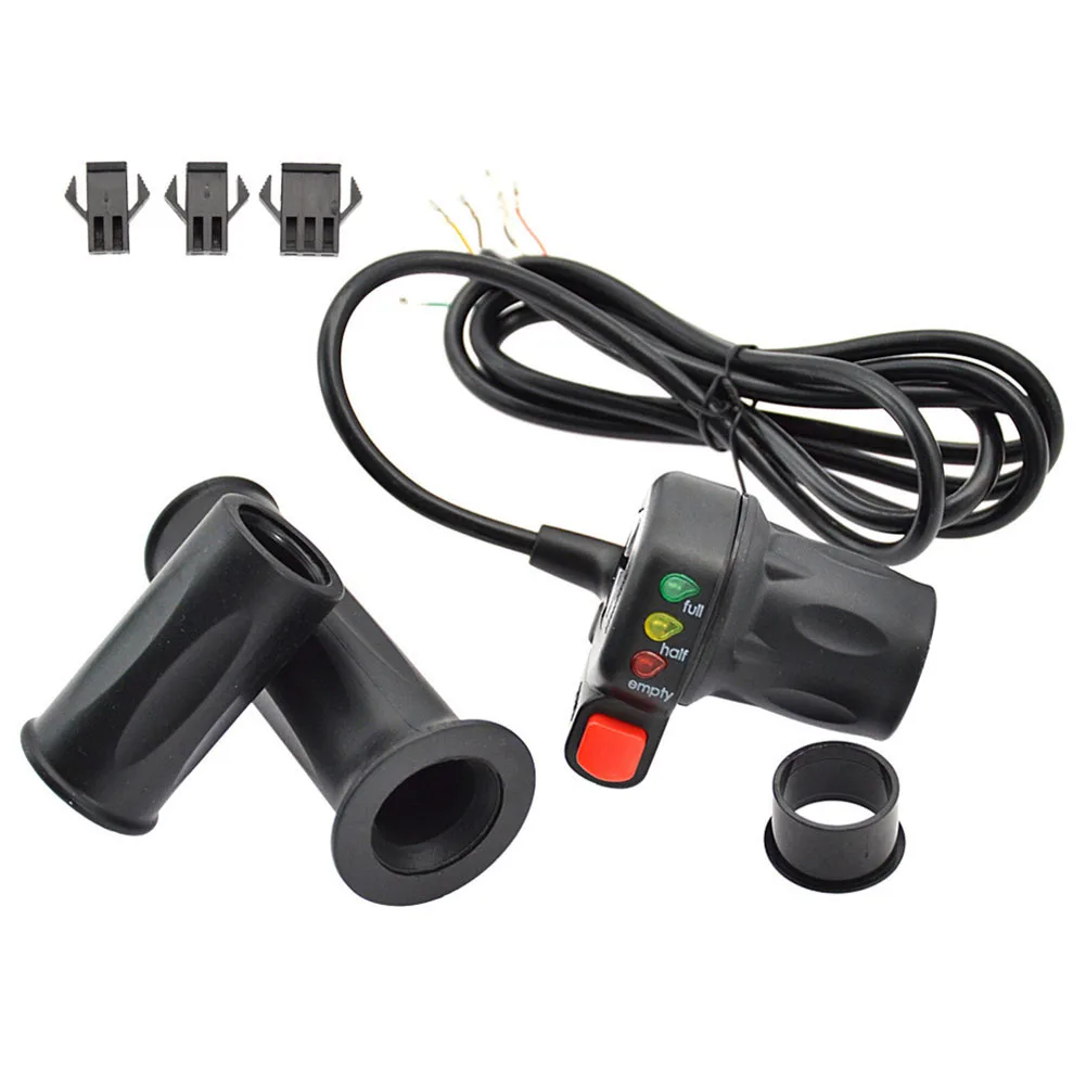 

E-Bike Parts Thumb Throttle 1 Pair 36/48V Shock Absorption Easy To Install Waterproof Connector With Button Switch