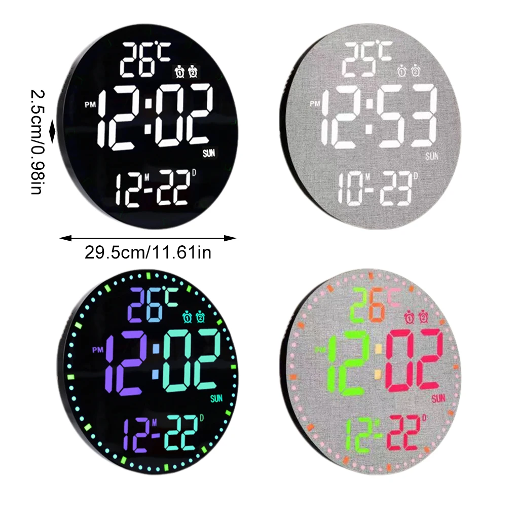RGB LED Digital Wall Clocks Intelligent Wifi App Control Temperature Date Week Display Multi-functional Electronic Alarm Clock 6