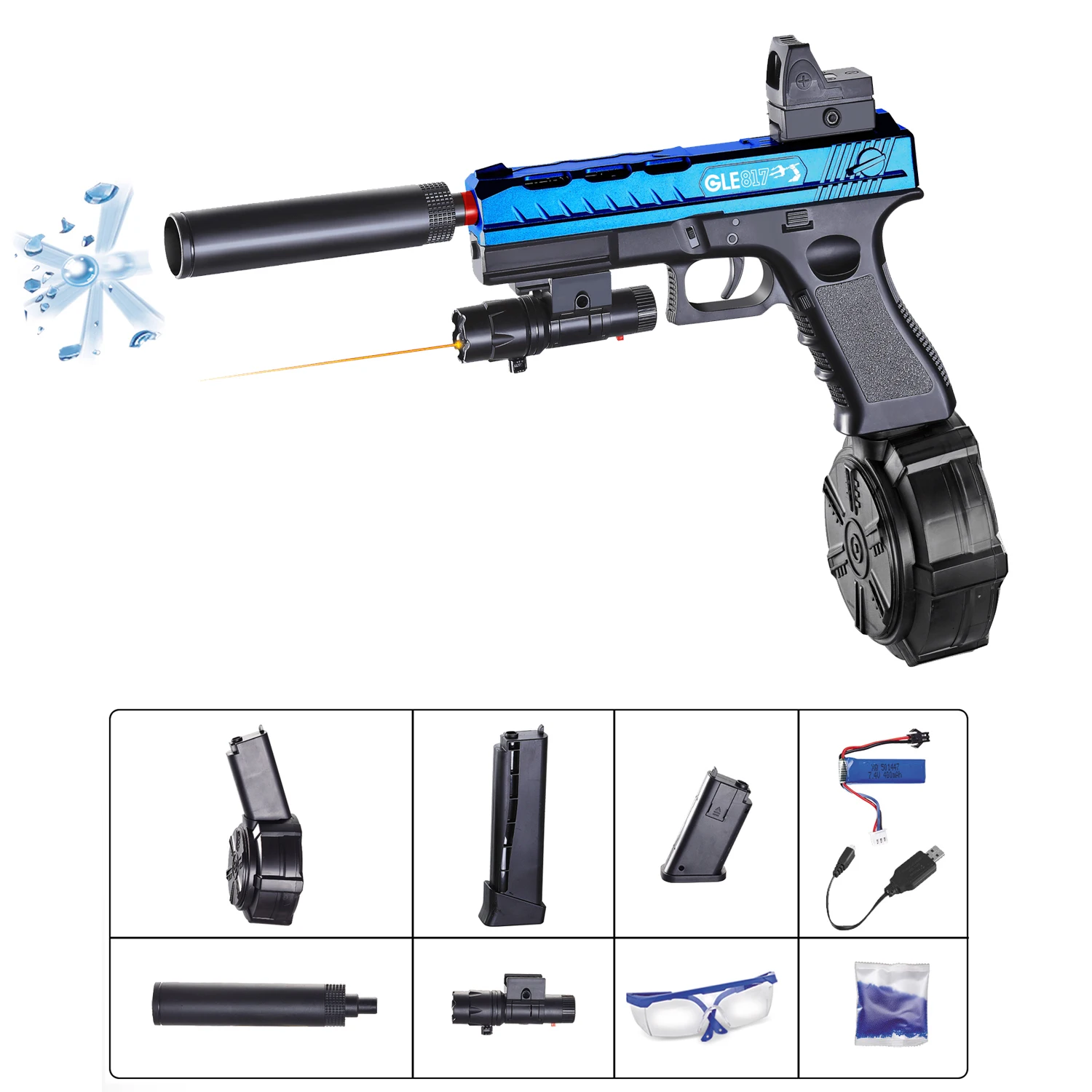 Boys Toys Guns 7.4V battery Electric High Speed beads &balls gun Burst Game Model Hot Selling