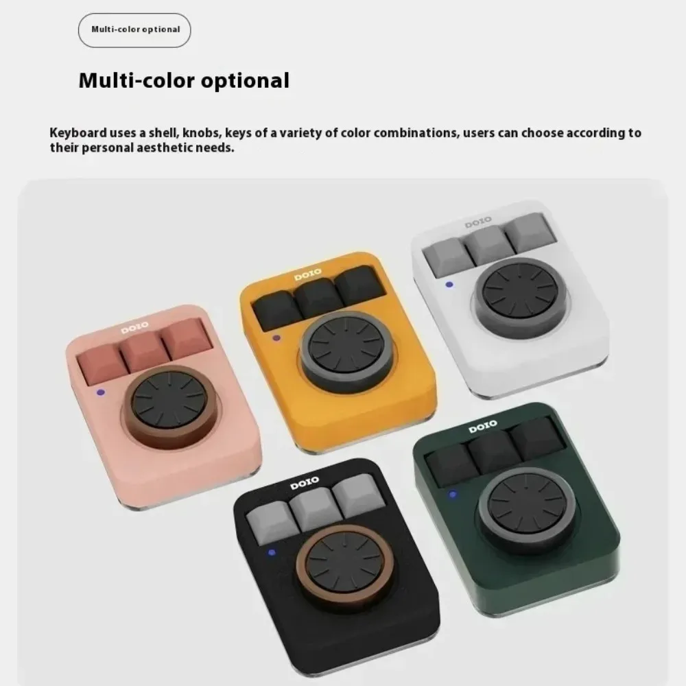 DOIO KB03-01 기계식 키패드 유선 미니 알루미늄 합금 RGB 핫스왑 맞춤형 더블 노브 디자이너 키보드 게이밍 액세서리