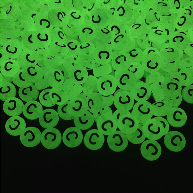 7mm Luminous Letter Beads Alphabet Acrylic Spaced Beads For Jewelry Making DIY Charms Bracelet Necklac