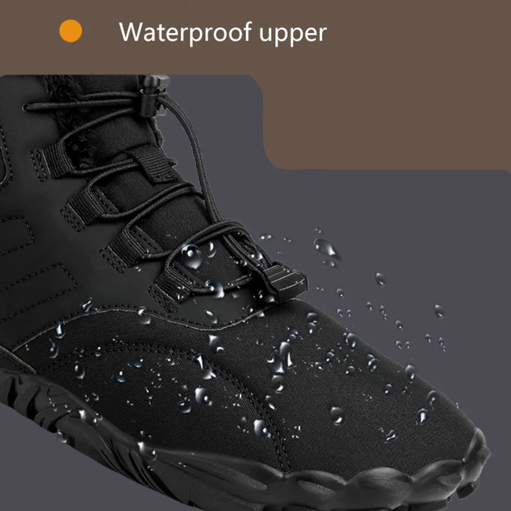 Winter Warme Jogging Sneakers Vrouwen Heren Rubber Hardloopschoenen Op Blote Voeten Waterdicht Antislip Ademend Voor Trekkingklimmen