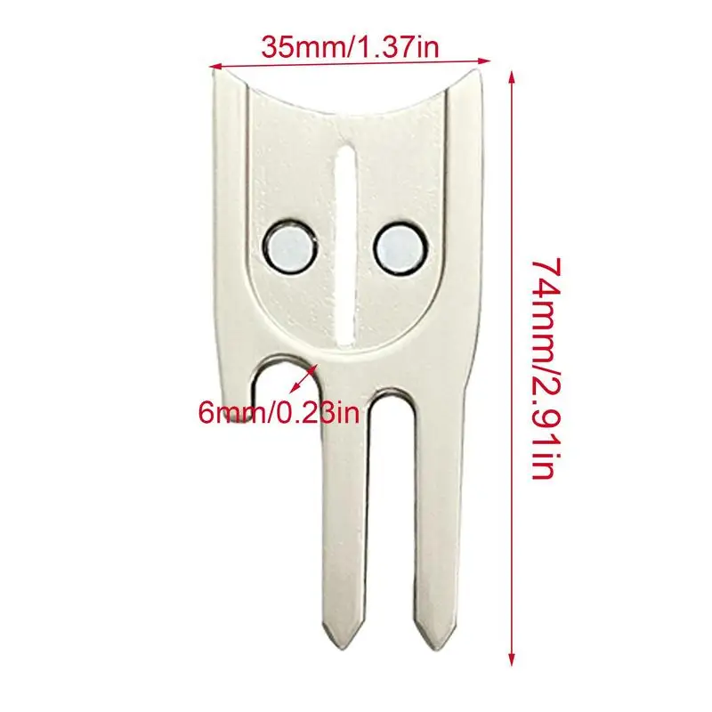 Golf Fork 6 In 1 Ball Mark Repair Green Tool Multifunctional Golf Green Repair Fork Ball Marker For Family Enthusiast