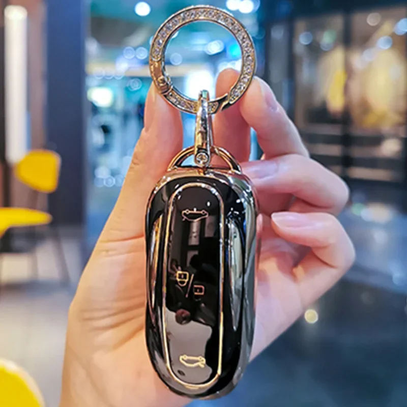 

Soft TPU Car Key Fob Case Cover Shell For Tesla Model 3 Model X Model S Model Y Keychain Key Bag Holder Protector Accessories
