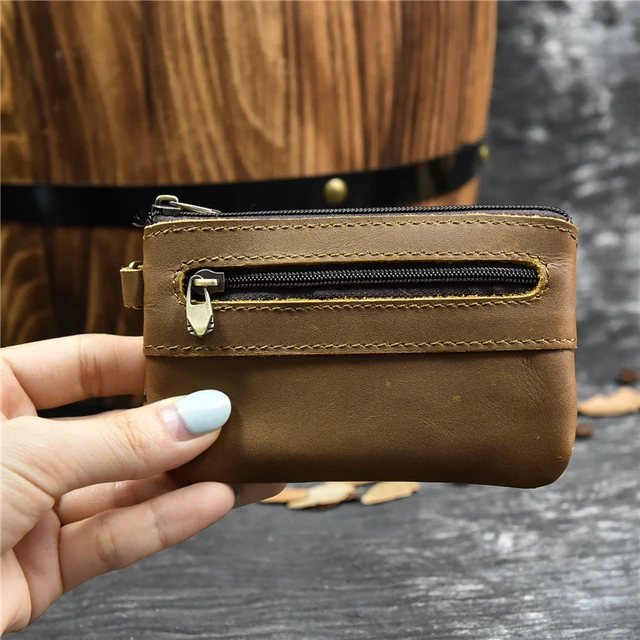 Portamonete In Pelle 2 Pezzi - 11x8 Cm, Portachiavi Per Uomo E Donna, Nero, Regalo Ideale - Foto 1