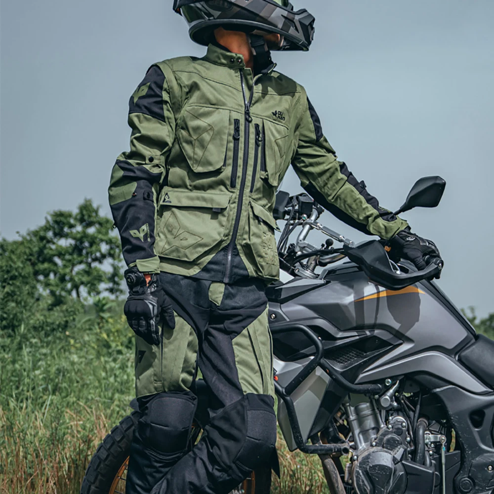Motorcycle Jacket Long Pants Set Breathable Detachable Sleeve CE Protective Gear Spring Summer Anti-drop motorcycle jacket