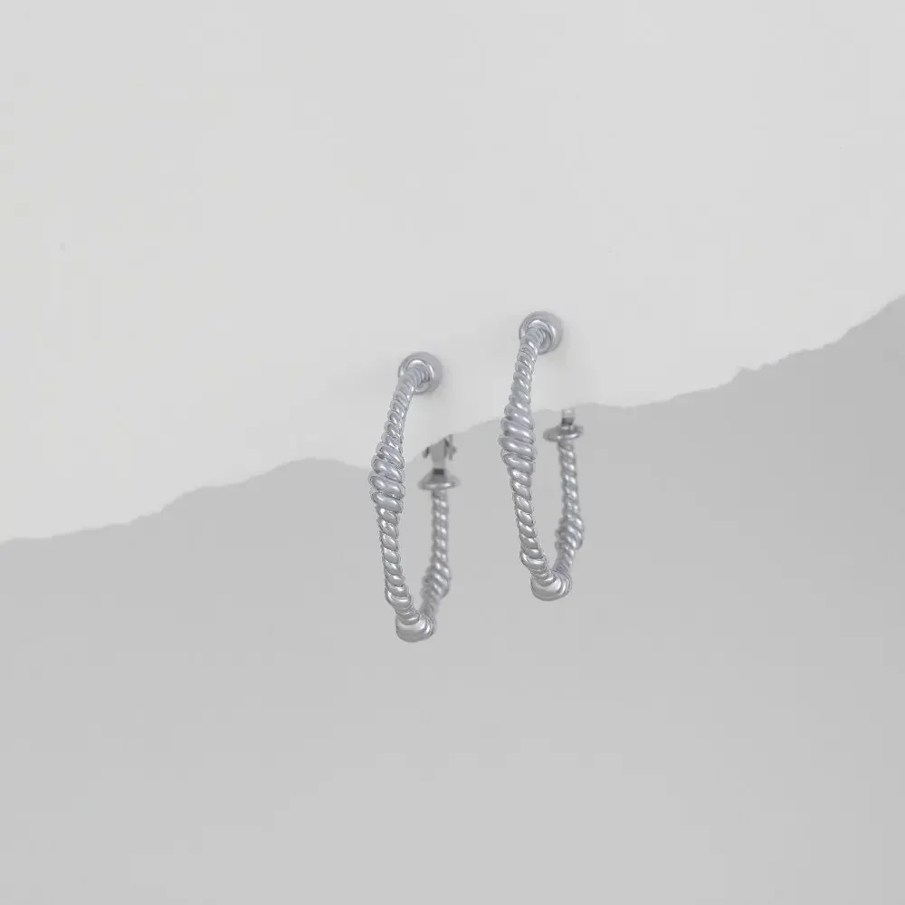 Oversize Rope Circle Round Twist Hoop Earrings Minimalist Gold Color Huggie Ear Buckle Fashion Jewelry 2025 New Bijoux Stylish