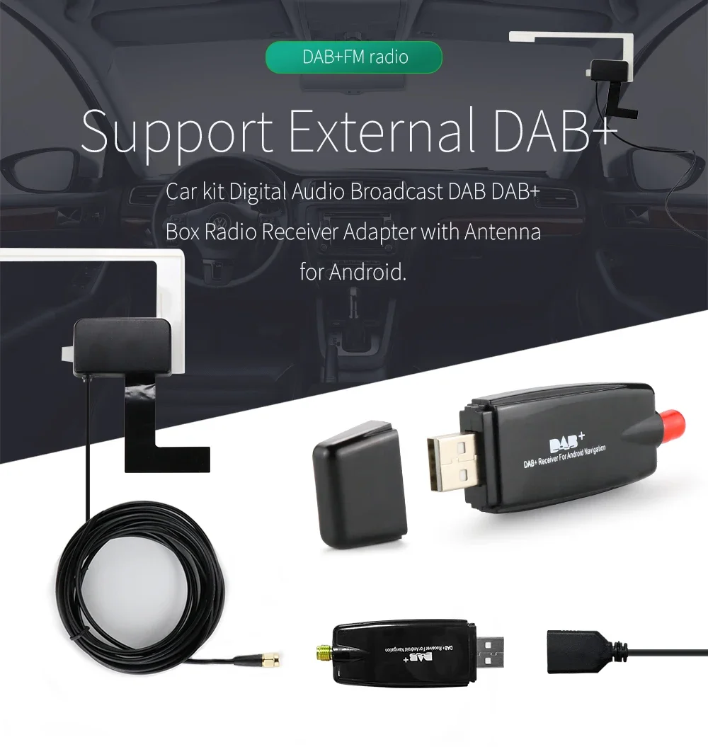 Monitor samochodowy DAB + BOX Adapter Dab USB pasuje tylko do naszych samochodowe Multimedia graczy marki Hizpo, które obsługuje DAB +