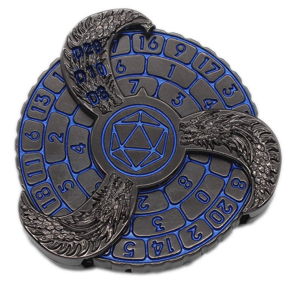 Fingertip gyro style DND Metal dice for role-play games player, Dragons, dnd Dice, Rotating Roulette Dice
