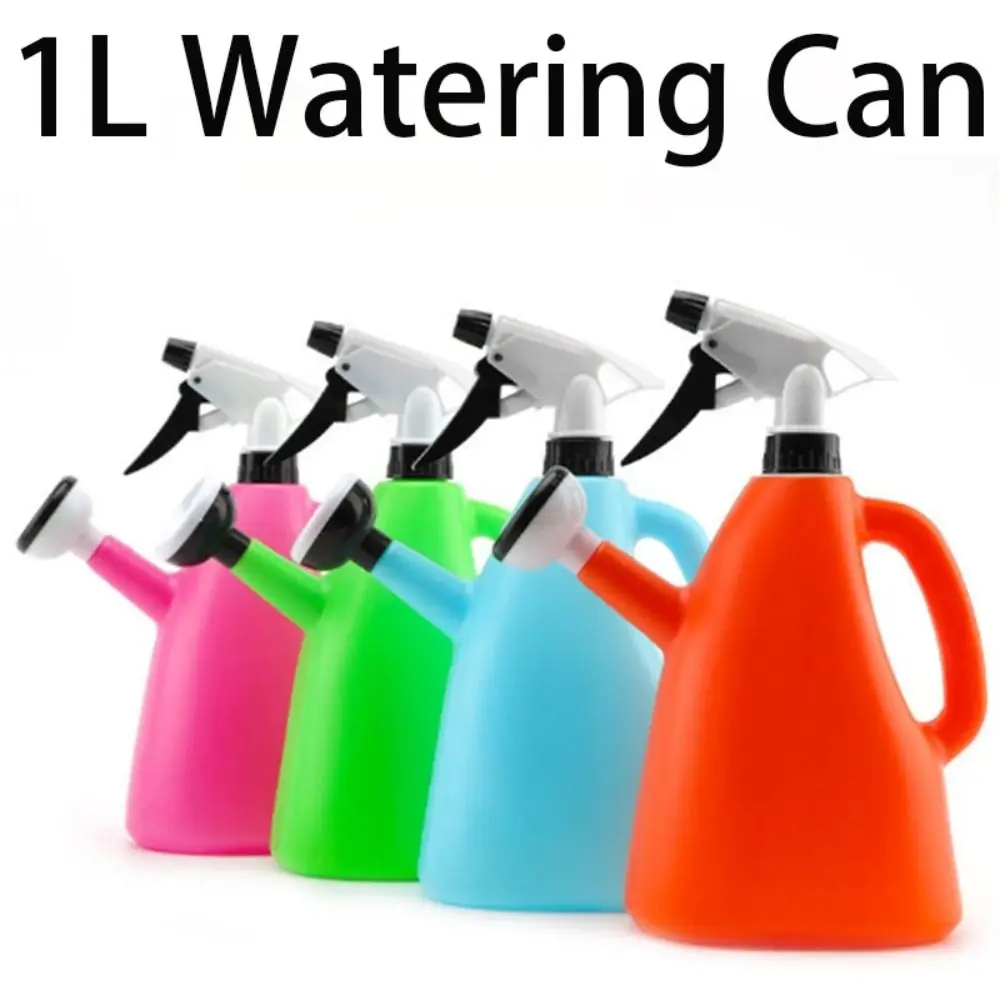 1L Plastic Watering Can Pot 2 In 1 Adjustable Pressure Spray Water Kettle Indoor Garden Plants Flower Sprayer Watering Tool
