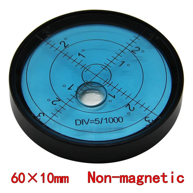 magnetic spirit levelmetal horizontal bubble high precision level bubble round levelmagnetic spirit 60*10mm Black blue
