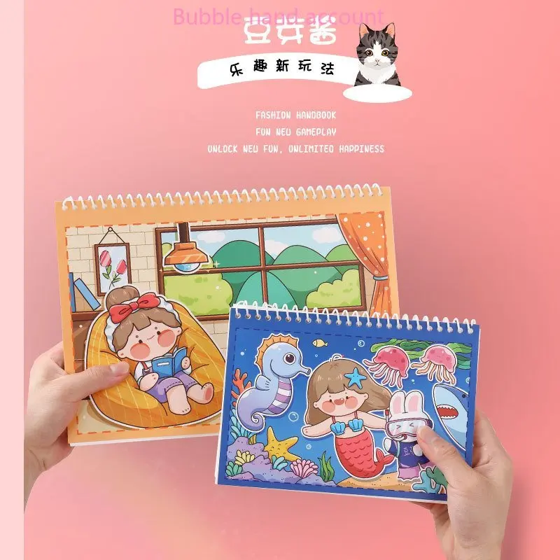 Original Bean Sprout Sauce Cute Girl Heart Hand Ledger Set Material Sticker Storage Release Book Binder Coil Book