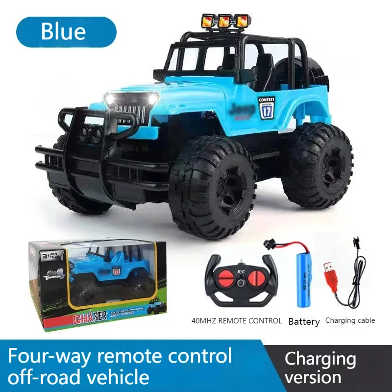 Rc Electric Remote Control Car Recharge Led Light Off-road Plastic 4wd Truck Simulation Toy Car Toy Drift Stunt Gift For Kids 4