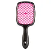 Fluffy Shape Mesh Comb Hairdressing  detangling hair brush Plastic Massage Dry And Wet Hollow Comb Salon DIY Hairdressing Tool 5