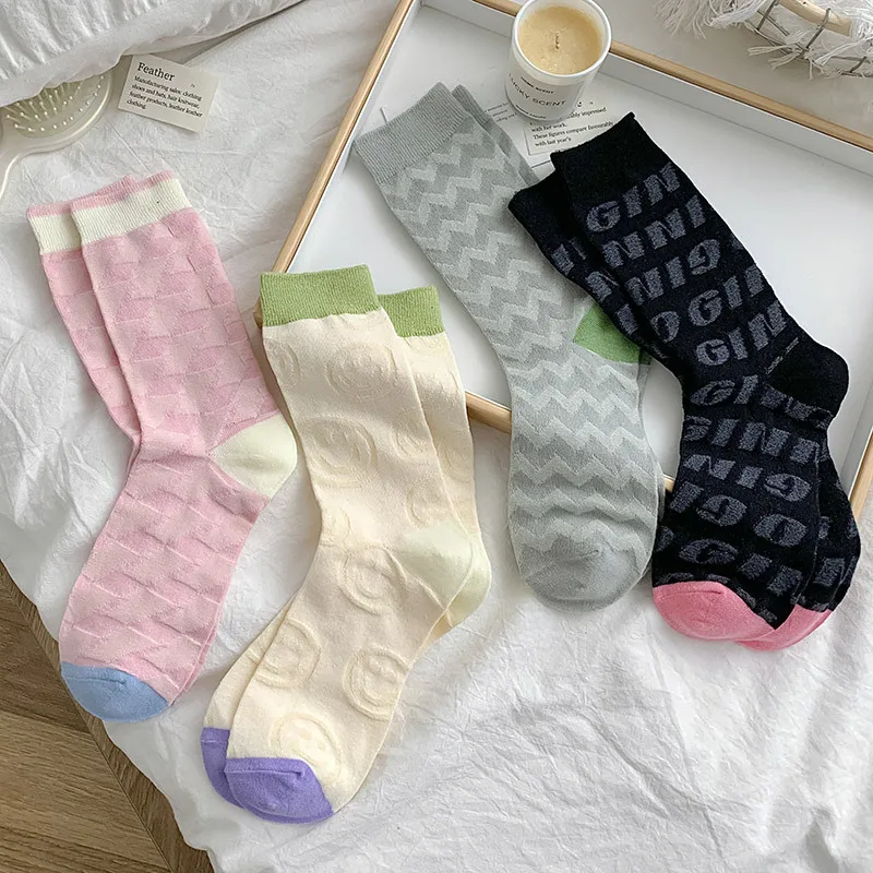 

Женские носки, Повседневная Уличная одежда с буквенным принтом, спортивные носки в стиле хип-хоп для скейтборда, женские Школьные носки в японском стиле