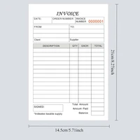 1pc (30 Sets) Handheld 3-Part Carbonless Invoice Book with Yellow & Pink Copies Work Orders Invoice Book for Small Business 2