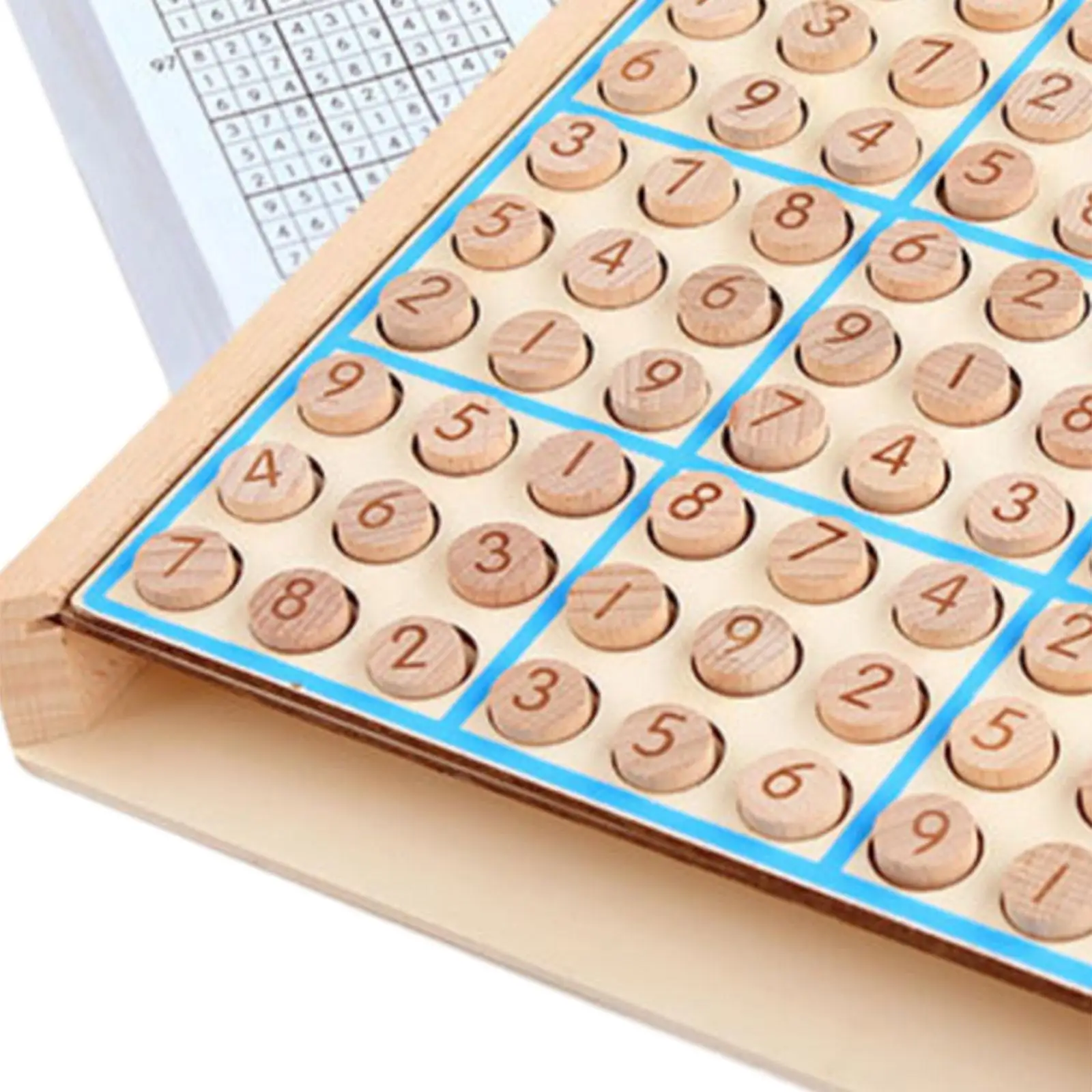 

Wooden Sudoku Board Portable Sudoku Chess Toy Number Thinking Game Train Logical Thinking Ability Desktop Game Playset for Kids