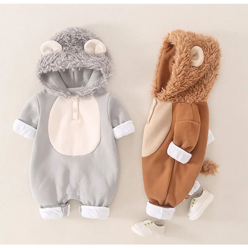 Umorden Autumn Winter Baby Lion Costume Rompers Outwear Infant Boys Girls 0-3 Year Jumpsuit Hoodie Halloween Purim Fancy Dress