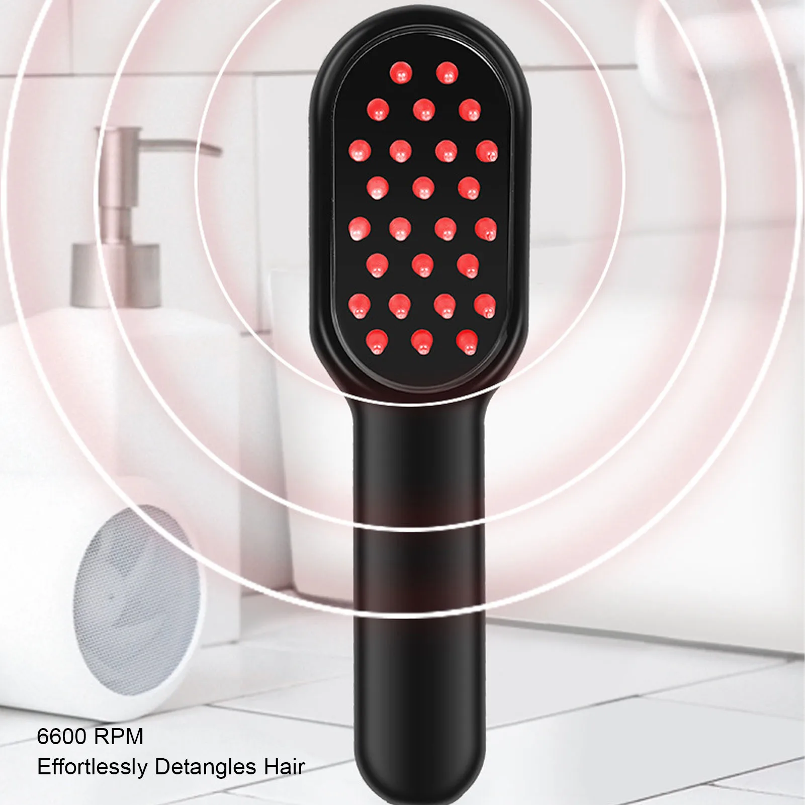Electric Scalp Massager Laser Comb, 10 Gears Comfortable ABS 400mAh Battery USB Charging 3 Working Modes for Stress Relaxation