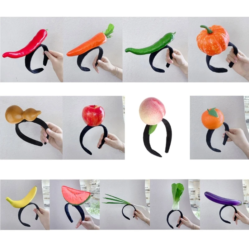 

Funny Vegetable Hair Hoop Carrot Headband Cartoon Fruit Hairband Party Performance Costume Lovely Hair Accessories