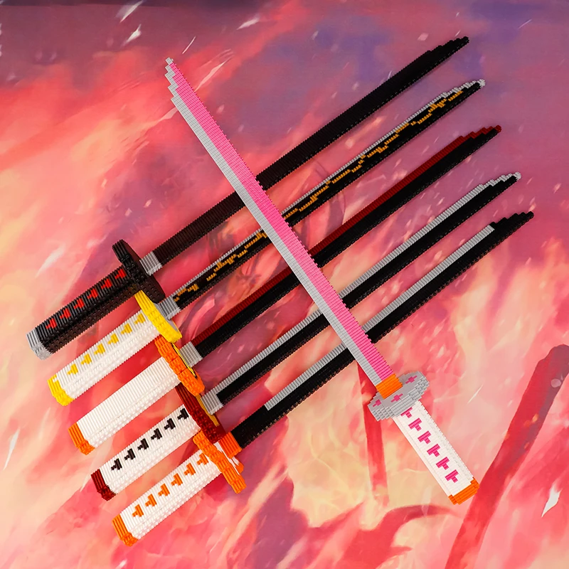 

Demon Slayer Blade Sword Building Block Model Japanese Katana Miniature Particles Bricks Toys Boxed Children's Educational Toys