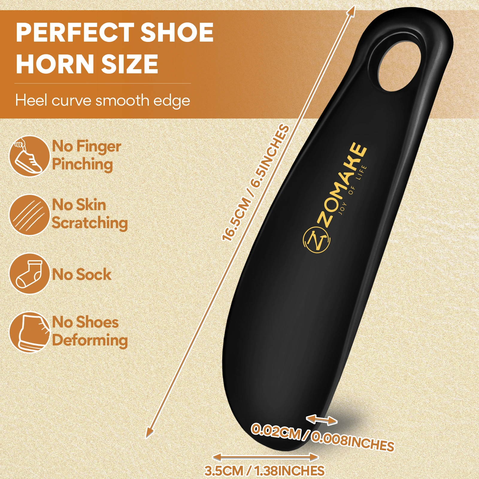 7.3 Inch Plastic Shoe Horns Lazy Mini Shoe Horn Spoon For Men Women Older People Flexible Lift
