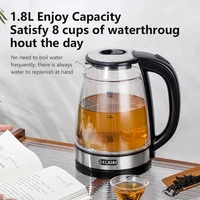 Bouilloire électrique GELAIBO avec indicateur LED, chauffage rapide, verre double épaisseur anti-brûlure, grande capacité pour une eau bouillante rapidement 4