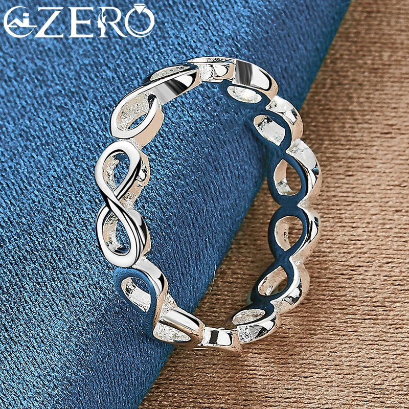 925 Sterling Silver Full 8-Shaped Ring For Women Wedding Rings Engagement Band Fashion Party Charms Jewelry Lovers Gifts silver ring wedding rings silver rings