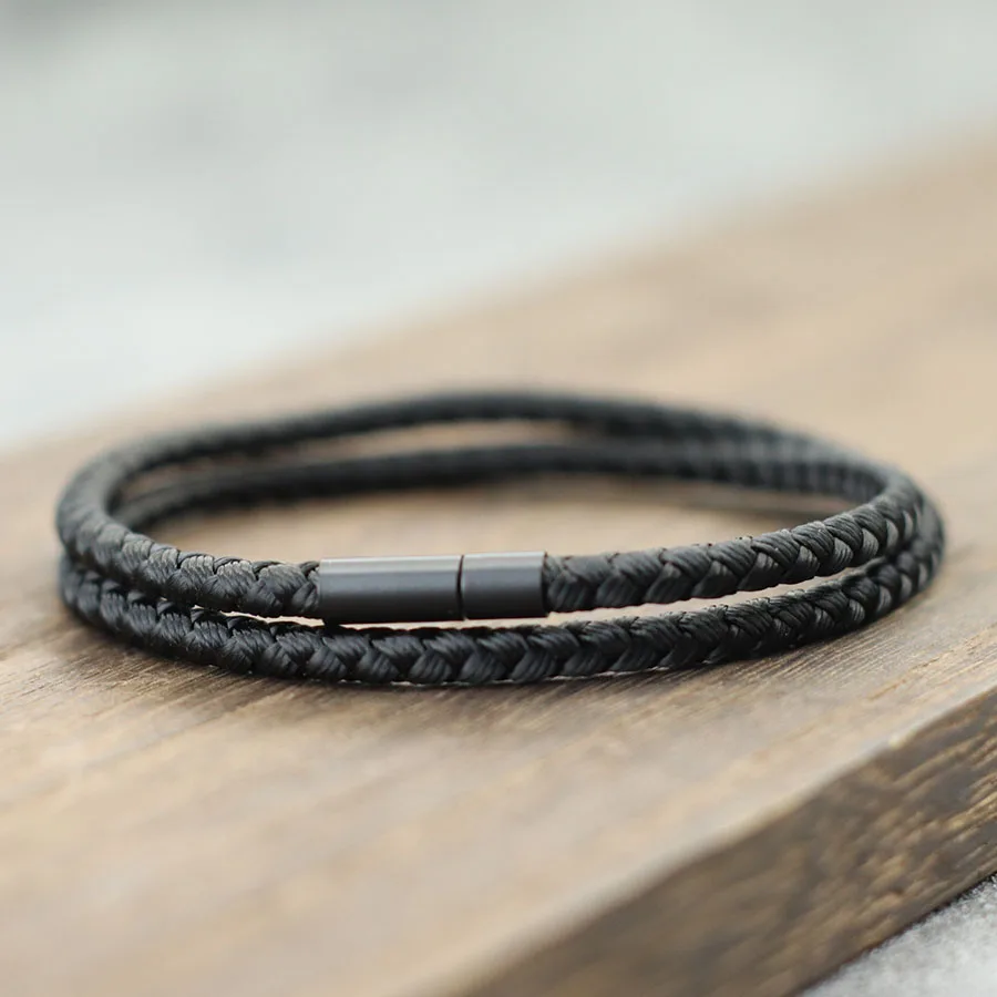 Minimalist Mens Survival Bracelet - Handmade Nautical Bangle