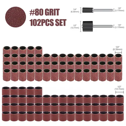 CMCP Sanding Drum Set Grit #80 #100 #120 Dremel With Sanding Mandrels Sanding Bands For Dremel Rotary Tools Abrasive Tools - Image 30