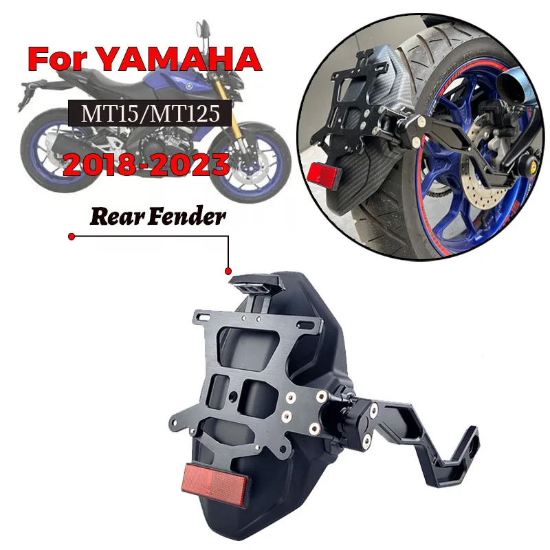 

MTKRACING For YAMAHA MT15 MT125 2018-2023 Motorcycle Rear Mudguard Wheel Splash Guard Fender License Plate Frame Accessories