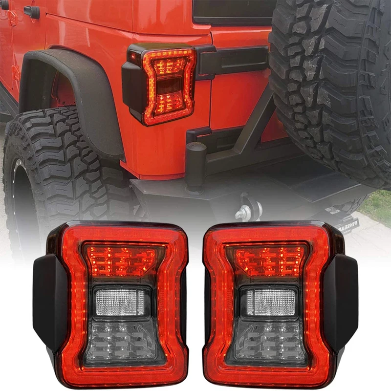 

Rear Lamps Brake Reverse Daytime Running Lights For Jeep Wrangler JL 2018 2019 USA or Euro Version Smoke Car TailLights Assembly