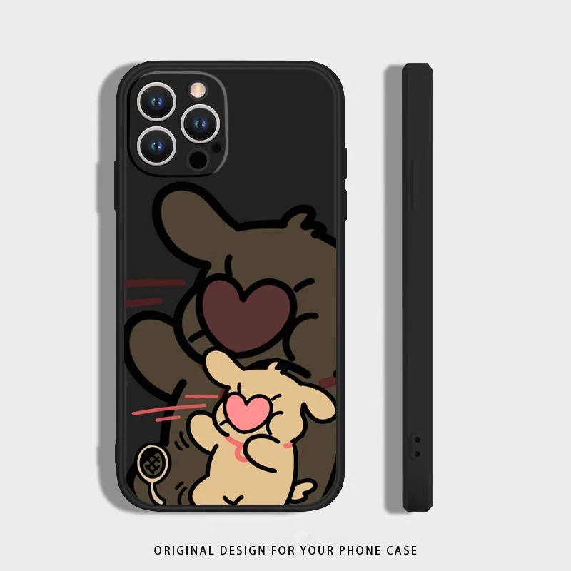 Cute Cartoon Dog Phone Case For Lovers Couples Fit for iPhone 11 12 13 14 15 16 Pro Max XR X XS 8 7 Plus Mini SE 2020 2022