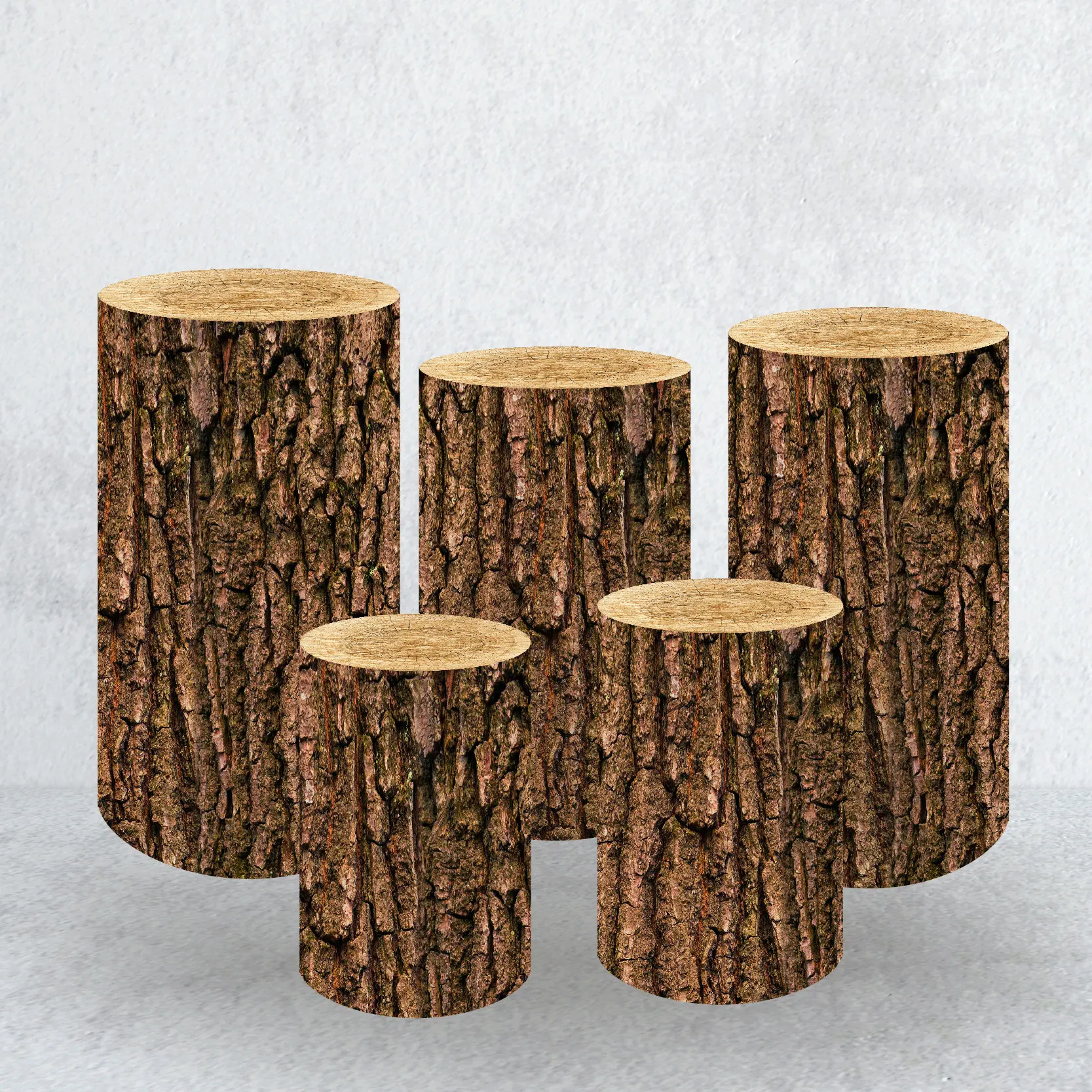 Description Picture 3 of itemWood-like Grain Cylinder Covers,cake Dessert Table Covers, Newborn Baby Birthday Party Supplies,Baby Shower Background Decor