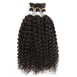 Bulk Hair For Braiding Jerry Curly Remy Indian Human Hair 14 to 24 Inches No Wefts 100g/piece Natural Color Hair Extension