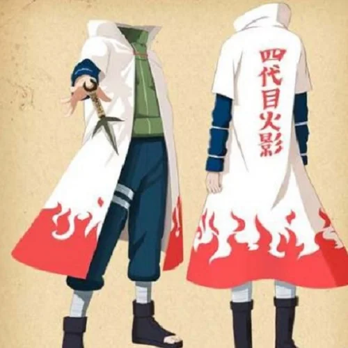 Anime Naruto Cosplay Costume 4th Fourth Hokage Namikaze Minato Cape Cloak  Robe