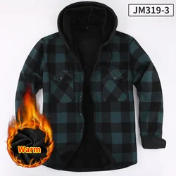 Men's Flannel Plaid Hooded Shirt - Warm and Comfortable Casual Fashion - M (4)