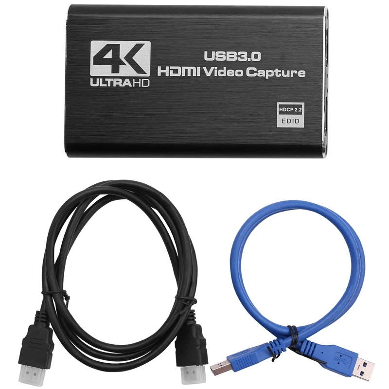 

Audio Video Capture Card, 4K USB 3.0 Capture Adapter Video Converter For Gaming Streaming Live Broadcast Video Recording