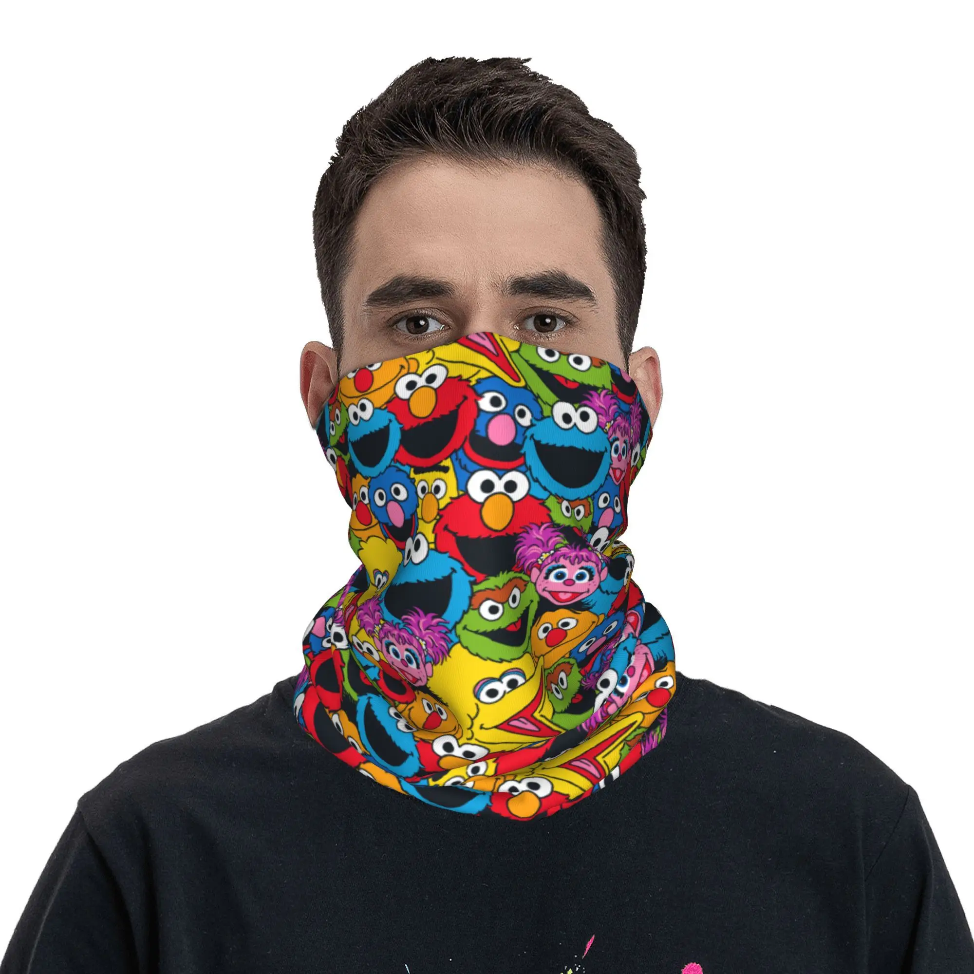 Cute-S-Cookied-S-Monstered Bandana Neck Gaiter Printed Balaclavas Mask Scarf Warm Cycling Outdoor Sports Men Women Windproof