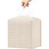 PU Leather Square Tissue Box Four-Color Weaving Pattern Large-Capacity Drawer Box Home Storage Supplies Foldable Kitchen Tools 1