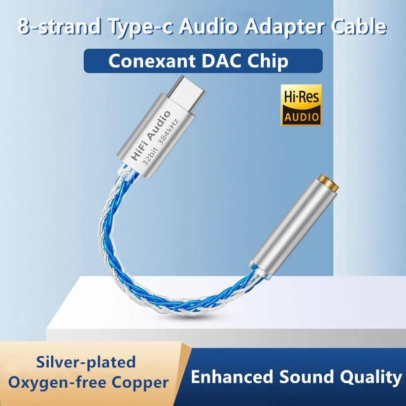 Audio Amp Adapter DAC Cable USB Type C to 3.5mm Jack HiFi For KZ Earplugs iPhone16/15 Samsung Xiaomi Huawei iPad
