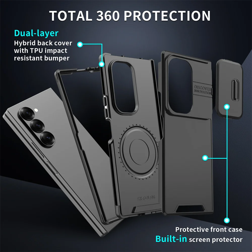 Luxury Slide Camera Protection Shockproof Armor Phone Case - Premium Back Cover