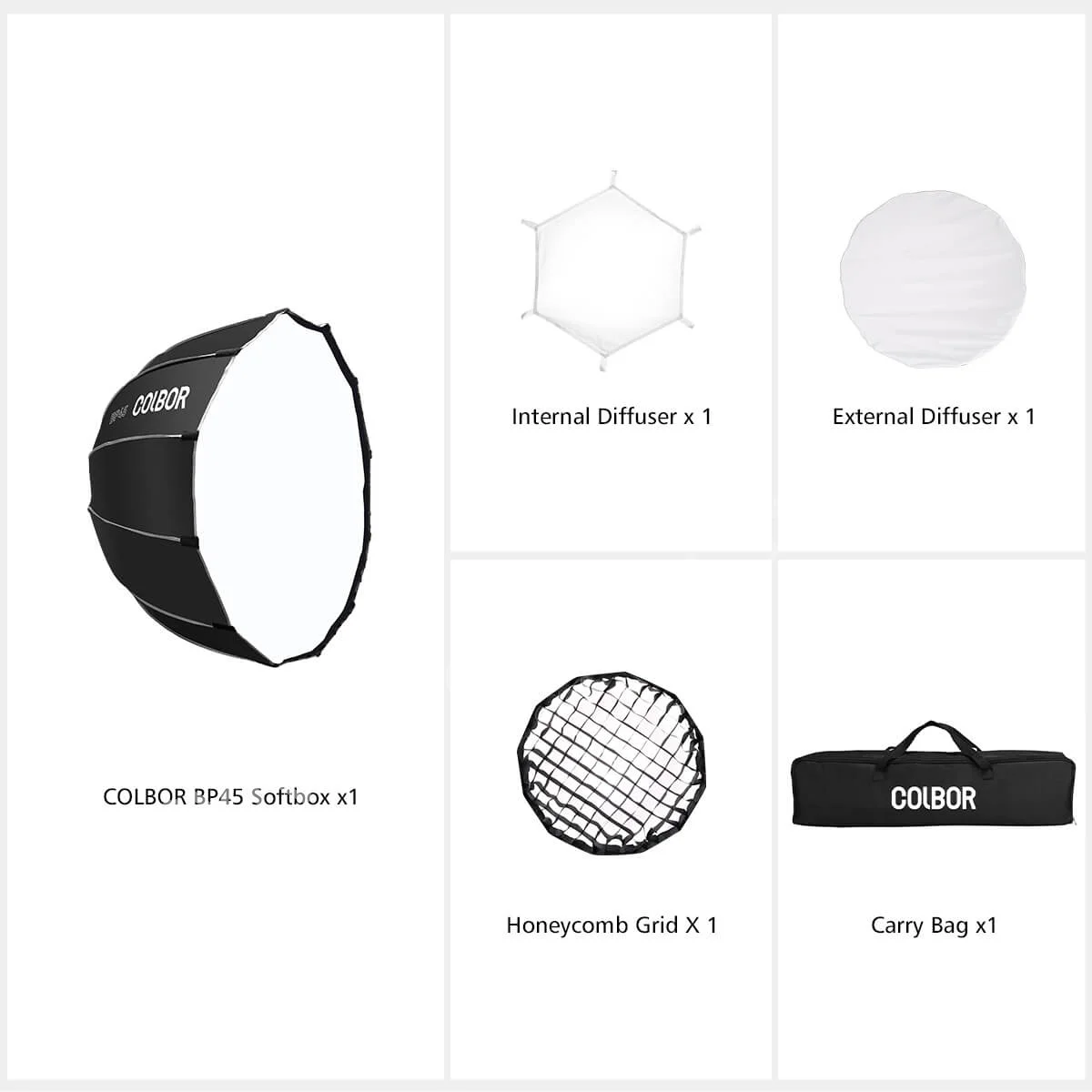 COLBOR Parabolic Softbox Umbrella Soft Box for Camera Photography Lighting Studio Colbor CL60,CL60R,CL100X,CL220,CL220R,CL330 images - 6