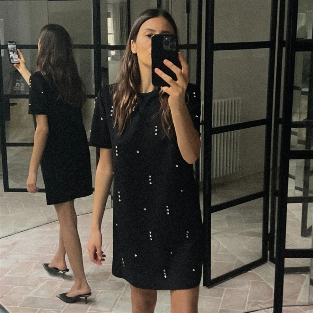 Spring New Women's Fashion, Elegance, Leisure and Versatile Jewelry, Plush Texture Dress