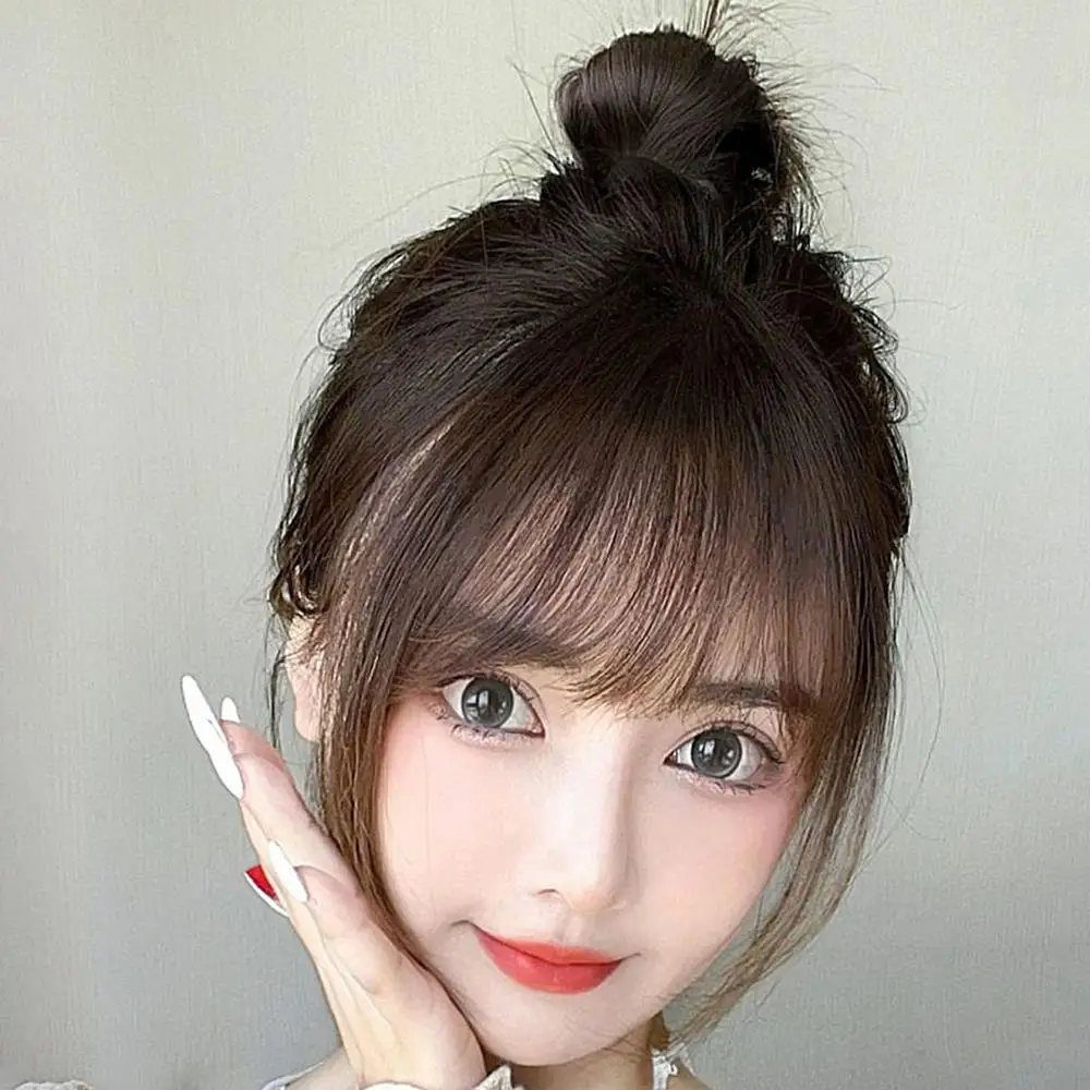 Description Picture 5 of itemFake Air Bangs Clip On Hair Styling Tools Hair Clip Hair Extensions Synthetic Hair Fake Bangs Natural Wig Clip In Bang For Women