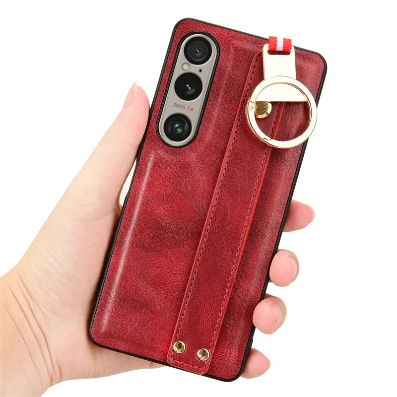 Luxury Leather Wristband Stand Case with Ring Opener