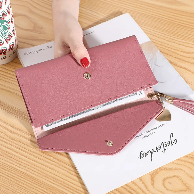 Long Women Wallet Female Purses Tassel Coin Purse Card Holder Wallets Female Pu Leather Clutch Money Bag PU Leather Wallet 5