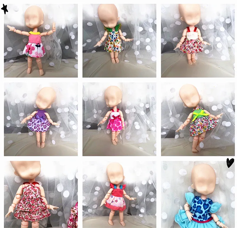 Lovely Little Kelly Doll Casual Dresses Random 5 pcs/lot 5*3CM for Princess Mini Dolls Clothes Dress For Rita Doll Girl DIY Toy