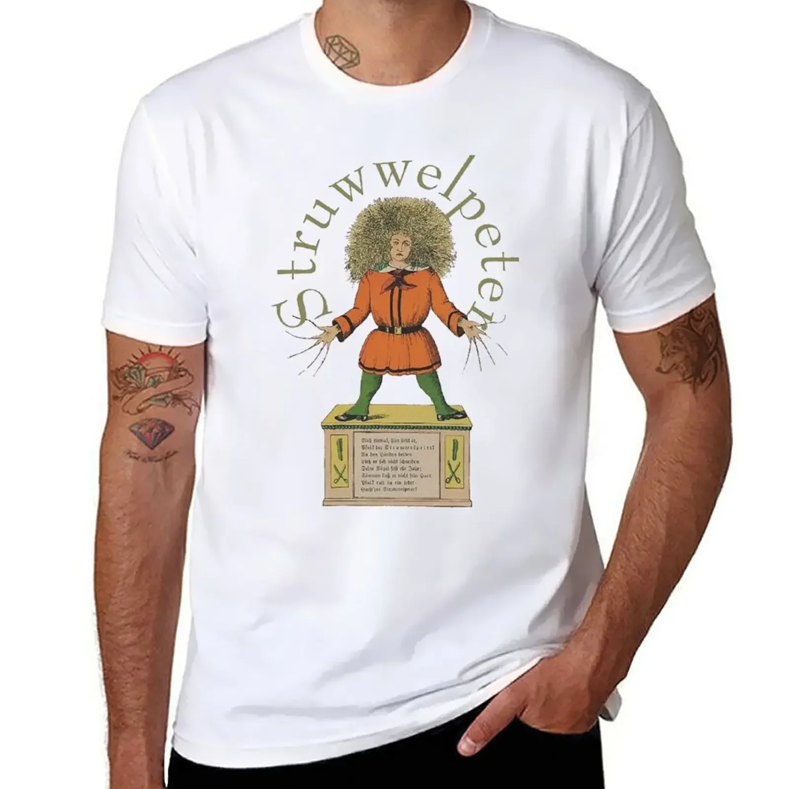 Der Struwwelpeter... T-Shirt Hardly Peter Ragazzi Camicie Con Stampa Animalier Magliette Grafiche Abbigliamento Hippie T-Shirt In Cotone Da Uomo